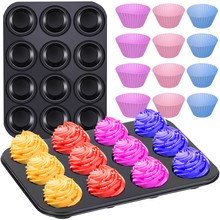 Baking tray + 12 silicone molds