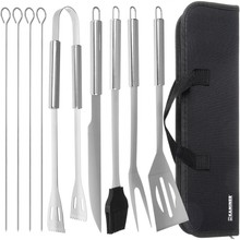 Barbecue utensils - set of 9 accessories + case