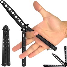 Butterfly knife for training - black