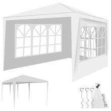 Garden pavilion 4 walls 3x3m white P12875