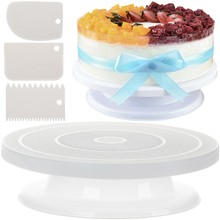 Rotating cake stand + 3 spatulas for cake decoration