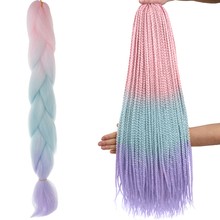 Synthetic hair ombre braids pink/ni/f W10341