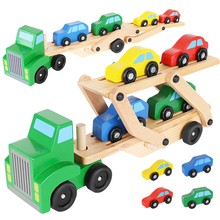 Wooden truck - tow truck + set of cars 22698