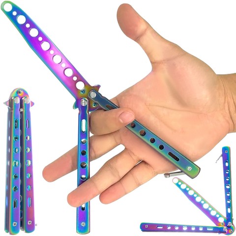 Butterfly knife for training - rainbow