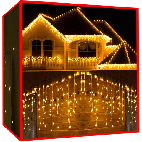 Christmas lights - icicles 300 LED warm white 31V