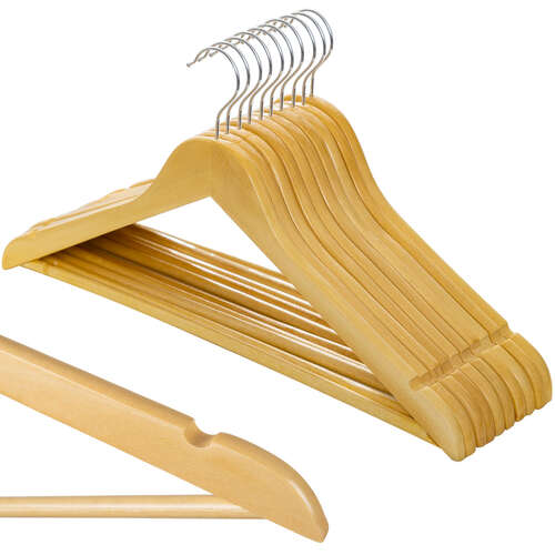 Clothes hanger 10 pcs. - wooden Ruhhy 24492