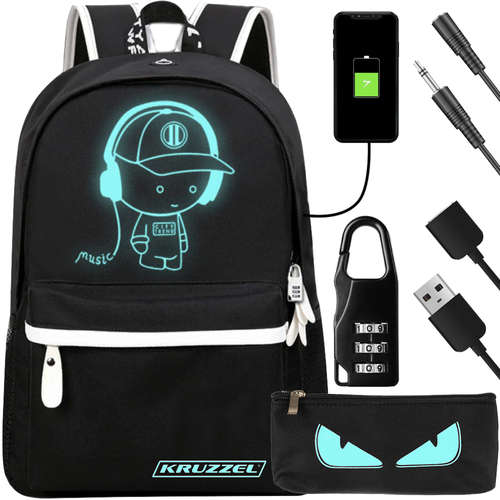 Kruzzel 19374 USB glowing backpack