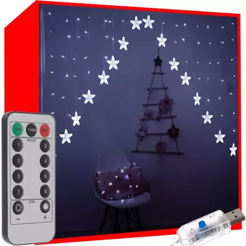 Light curtain 136LED USB cool white KŚ19740