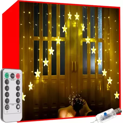 Light curtain 136LED USB warm white KŚ19738