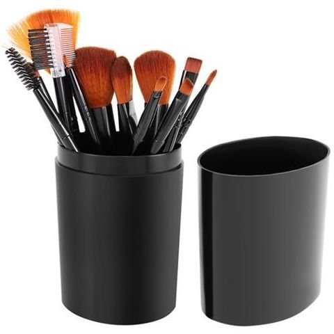 Makeup brushes 12 pcs black - set