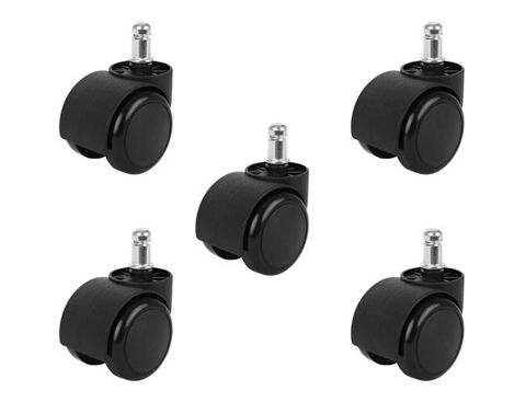 Office chair wheels - 5 pcs - black 