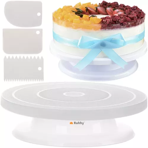 Rotating cake stand + 3 spatulas for cake decoration