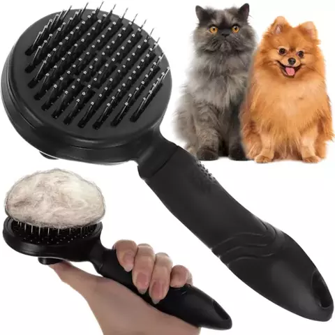 Self-cleaning fur brush