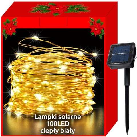 Solar Christmas lights - 100LED wires, white