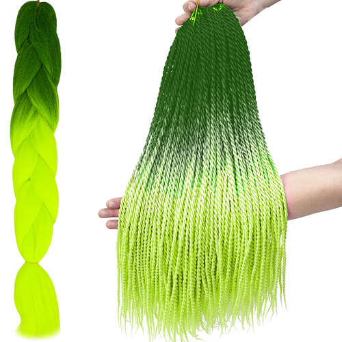 Synthetic hair braids ombre green/neonW10344