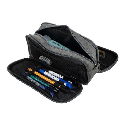 Triple extendable pencil case - gray Maaleo 24512