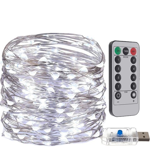 USB Christmas tree lights - 300 LED wires, cold white