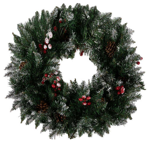 Wreath - Christmas decoration covered with snow Ruhhy 22302