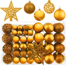 Set mit 100 Weihnachtskugeln + Goldstern