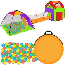 Zelt für Kinder HAUS + Tunnel + 200 Bälle