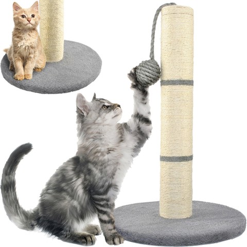 Kratzbaum für Katzen – grauer Pfosten, 45 cm