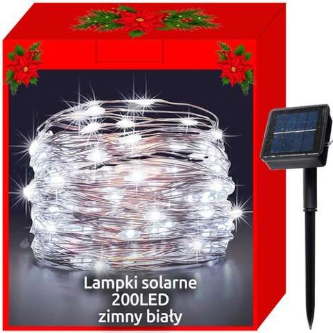 Solar-Weihnachtsbeleuchtung - Drähte 200LED weiß