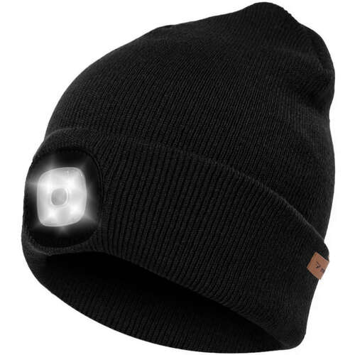 Wintermütze mit Taschenlampe - schwarz Trizand 22663