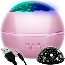 Night light with projector - pink LP16859