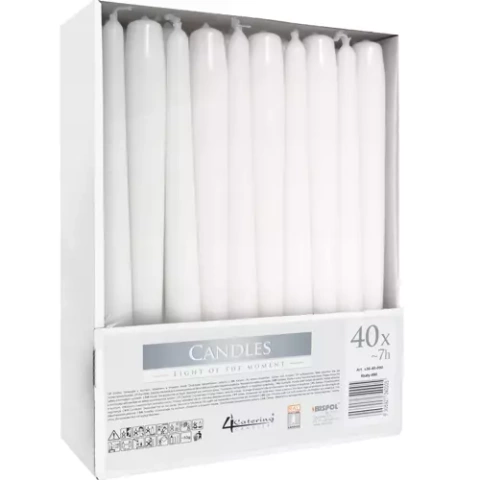 White taper candle - set of 40 