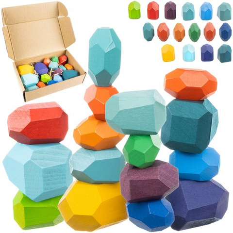 Stones/wooden blocks - 16pcs 22475