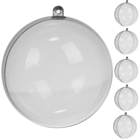 Transparent baubles 10cm - set of 5 Ruhhy 22276