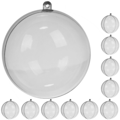 Transparent baubles 10cm set of 10 Ruhhy 22277