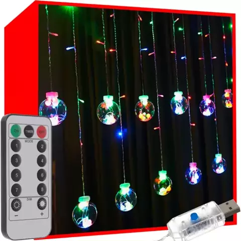 Kurtyna świetlna 108 LED USB multicolor KŚ19734