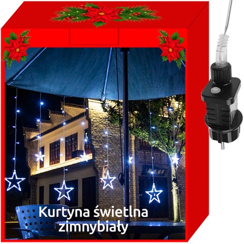 Kurtyna świetlna 138LED - zimny biały 31V KŚ11318